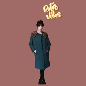 Blue wool vintage fur jacket